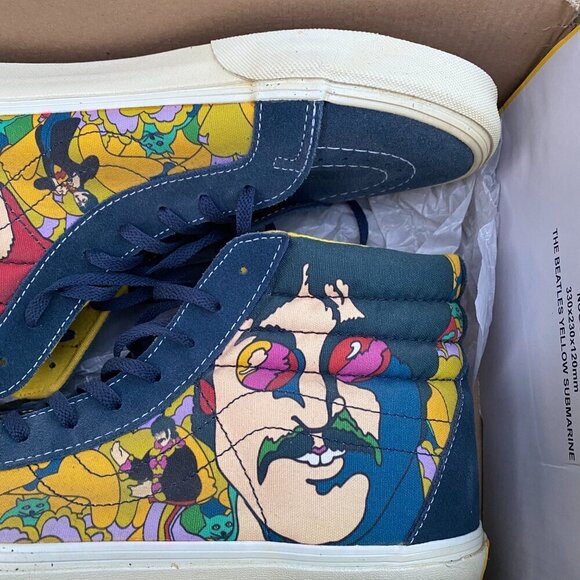 RARE The Beatles X Vans Sk8 High Yellow Submarine With Box Size 11 - Picture 7 of 16